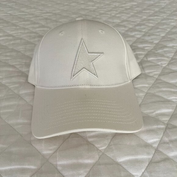 Golden Goose White Cream Adjustable Baseball Hat Cap With Star NWOT - Picture 5 of 16